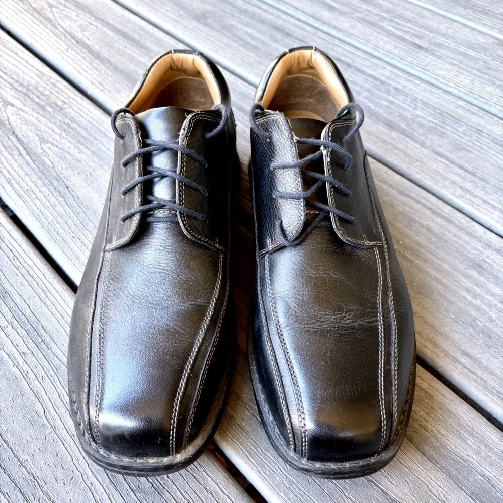 Dockers  11.5W Dress Shoes Black Prostyle All Motion Comfort Leather Oxfords